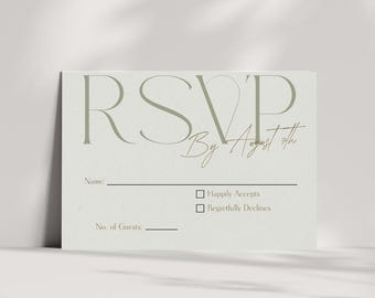 Wedding RSVP Card Template (Digital Download)