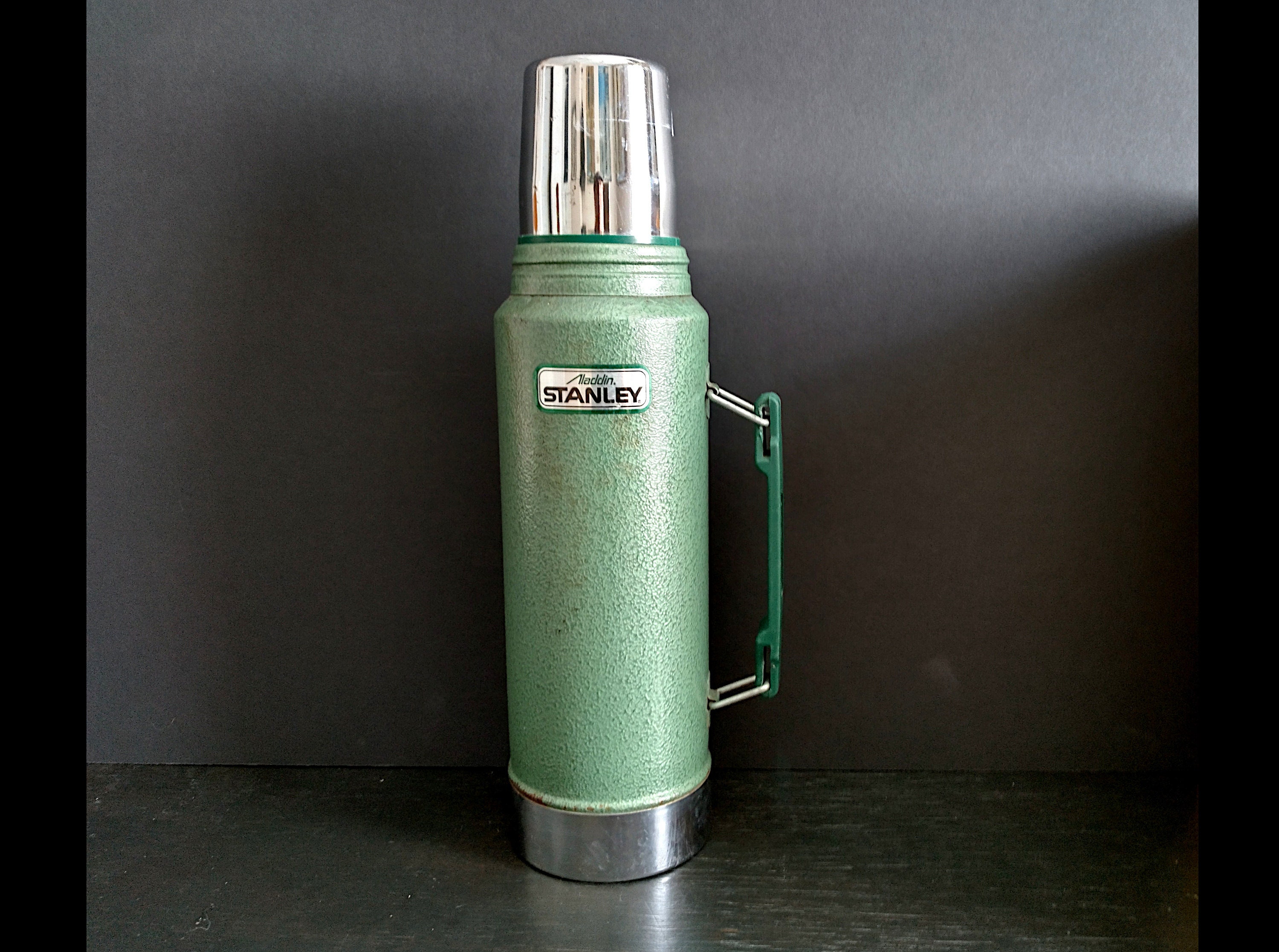 Green Stanley Thermos Vintage 1956 Super Vac A945 Mid-Century