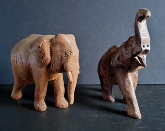ヴィンテージの手彫り木製象 - Etsy 日本