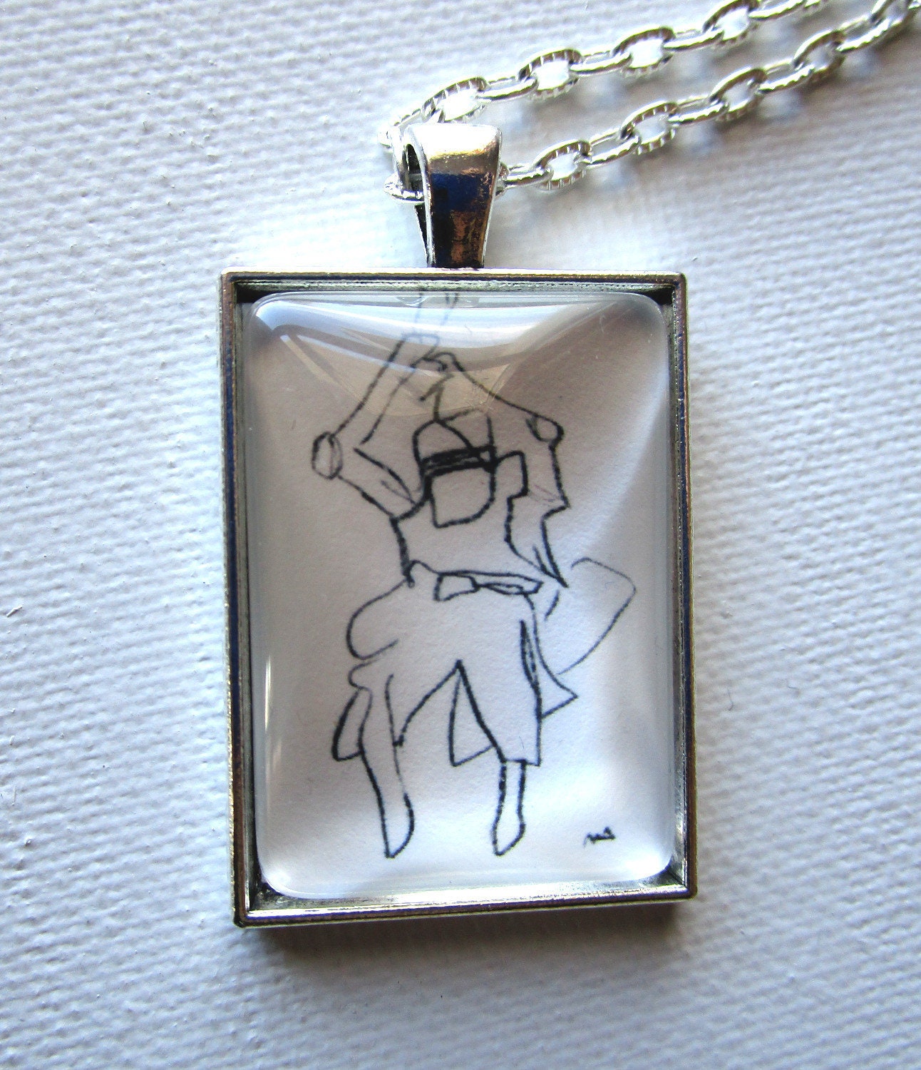 The Black Knight -handmade Art Pendant, One of a Kind Art Jewelry