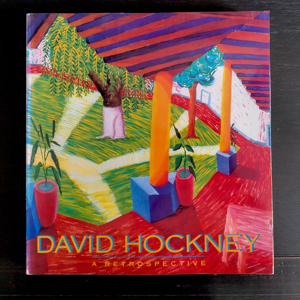 David Hockney: A Retrospective - Vintage Softcover Book, Coffee Table Art Book, Modern Artist, LA Art, Full Color Book, Contemporary Painter