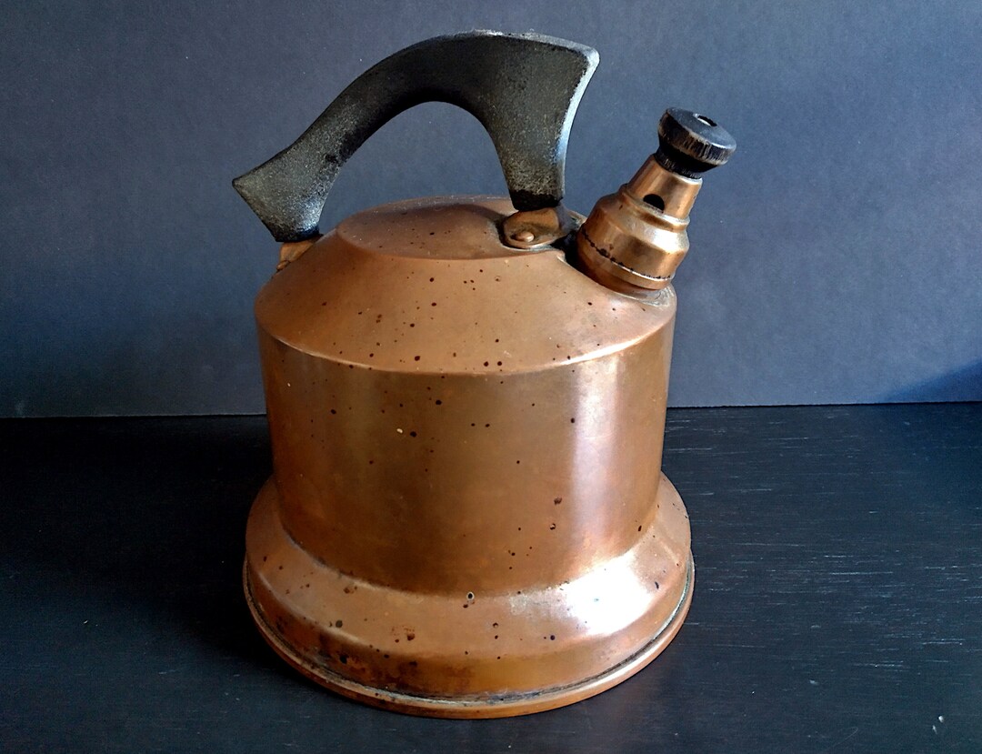 Antique West Bend Solid Copper Kettle Whistle Tea Kettle Made in USA