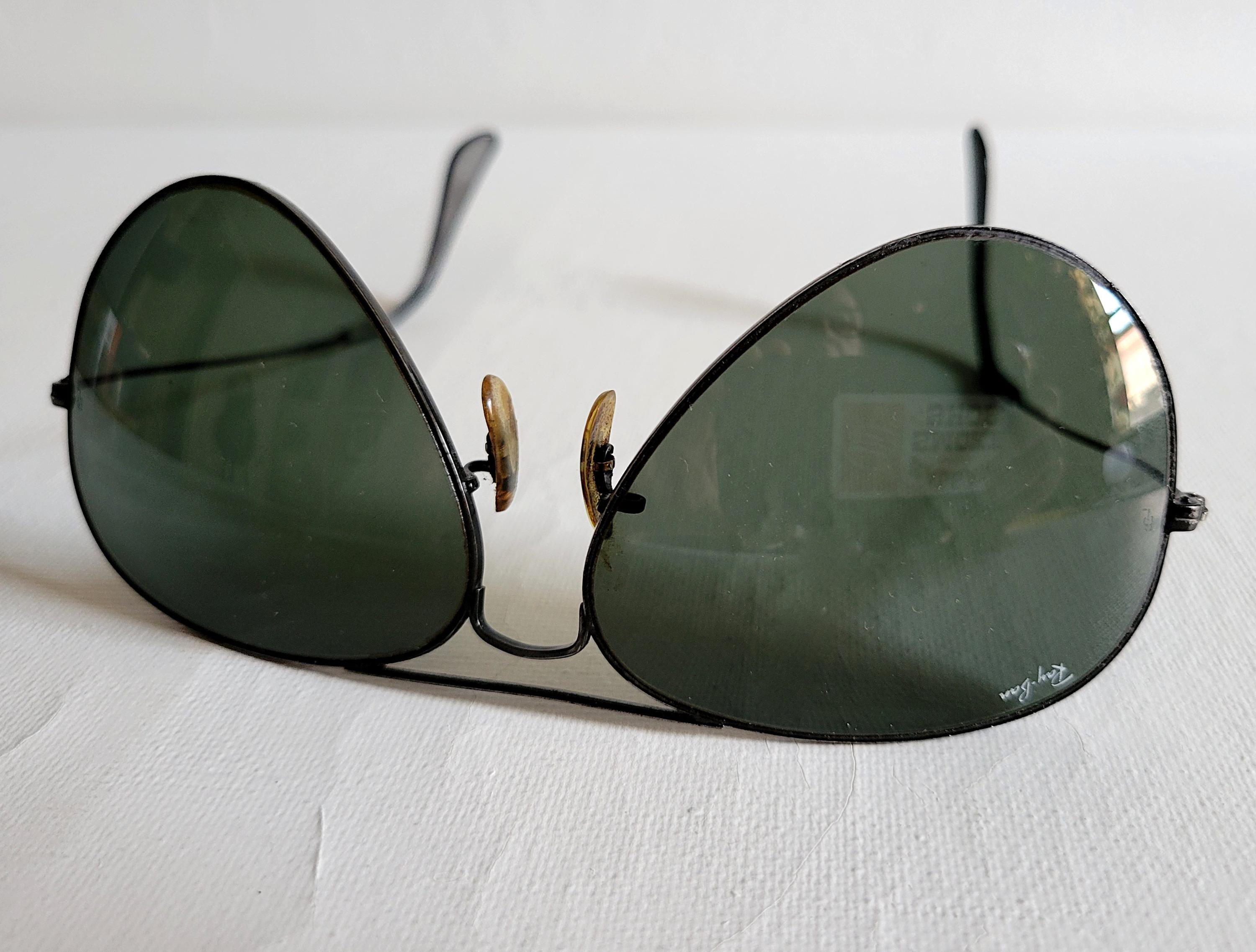 Vintage Ray Ban Aviator Sunglasses With Original Tan Leather Case