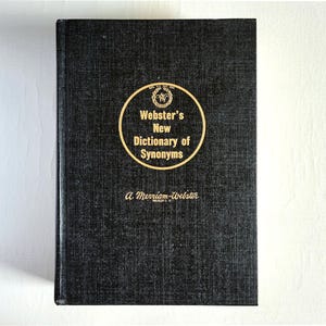Webster&#39;s Dictionary of Synonyms - Vintage Hardcover Book 1973, G & C Merriam-Webster Co. Blue Hardback with Gold Color Lettering on Cover