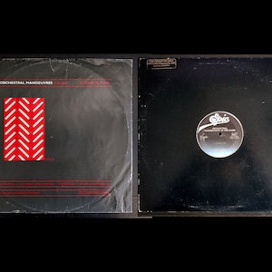 2 disques vinyles vintage 12 pouces - Manoeuvres orchestrales dans le noir : cadre rouge lumière blanche/Géorgie (Promo) - OMD, PLS LIRE la description !