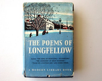 The Poems of Longfellow - Including The Song of Hiawatha, Evangeline & The Courtship of Miles Standish - Modern Library- Vintage PoetryBook