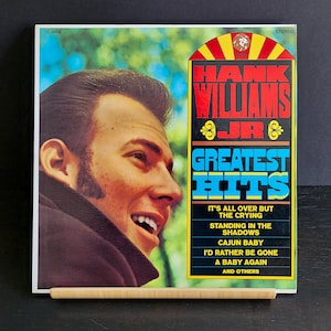 Hank Williams Jr. Greatest Hits - Vintage 12&quot; Vinyl Record, 1969, Classic Country Western, includes Homesick, It&#39;s All Over but the Crying