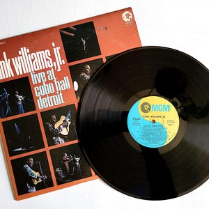 Hank Williams, Jr. Live at Cobo Hall Detroit - Vintage Vinyl Record 1969, Classic Country Western, Your Cheatin&#39; Heart, Foggy Mt. Breakdown