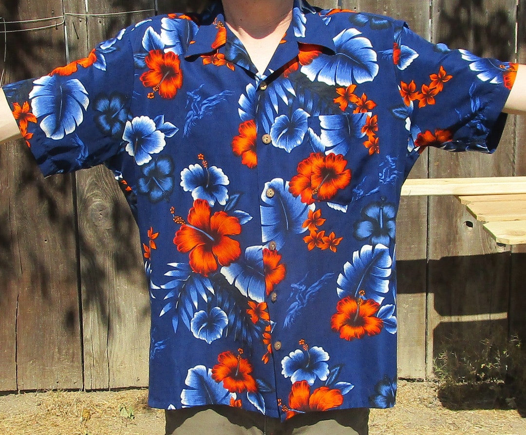 Vintage Kennington Floral Print Hawaiian Shirt Unisex L Blue, Red, Orange, White Size Unisex Large, Hibiscus Flowers, Summer, Dad Gift - Etsy Vintage Kennington Floral Print Hawaiian Shirt Unisex L Blue, Red, Orange, White Size Unisex Large, Hibiscus Flowers, Summer, Dad Gift - Etsy