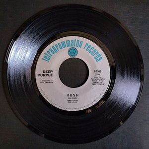 Deep Purple: Hush/ One More Rainy Day - Vintage 7&quot; 45rpm Vinyl Single - Tetragrammaton 1968, Classic Sixties Rock n Roll, Catchy Tune