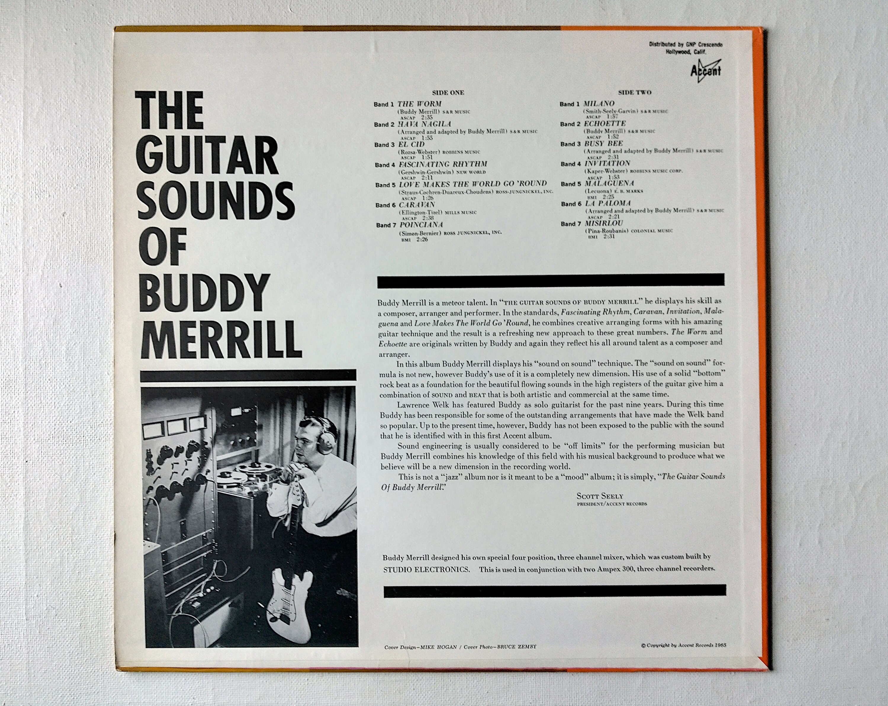 The Guitar Sounds of Buddy Merrill - Vintage LP Record 1965