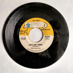 The Beatles with Tony Sheridan: Ain&#39;t She Sweet and Nobody&#39;s Child - Vintage 7&quot; 45rpm Vinyl - ATCO, 1964, Classic Sixties Beatle Singles