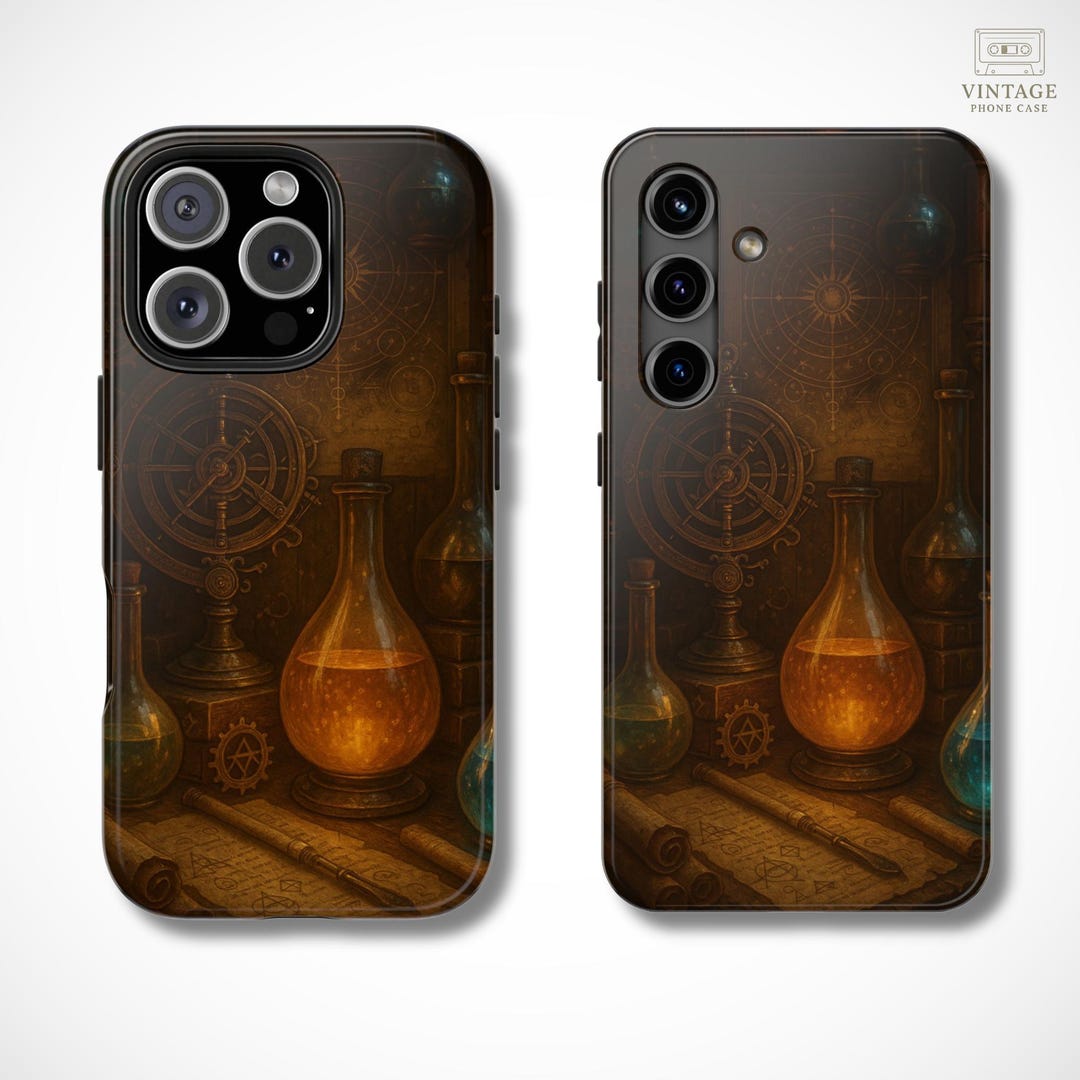 Steampunk Potion Lab Phone Case: Alchemy Gear, Flasks, Vintage Magic - Etsy