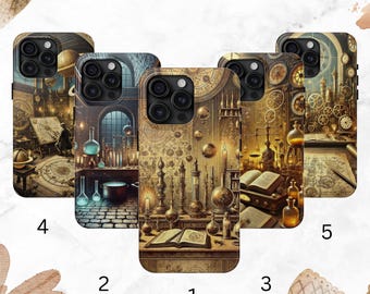 Steampunk Alchemy Phone Case: Vintage Laboratory Design