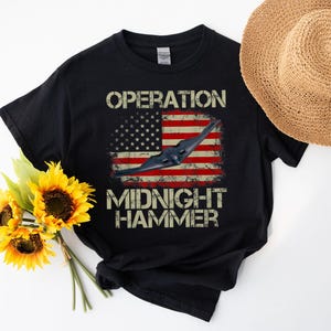 Midnight Hammer B2 Stealth Jet T-Shirt Stealth Bomber Shirt USA Air Force Retro Shirt Patriotic Veteran Gift American Flag Military Shirts