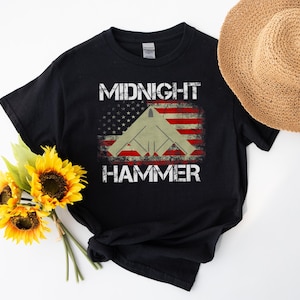 Retro Operation Midnight Hammer Shirt B2 Stealth Bomber Shirt USA Air Force Retro Tee Patriotic Veteran Gift American Flag Military T-Shirt