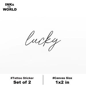 Lucky Word Temporary Tattoo  (Set of 2)