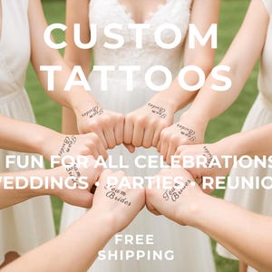 Custom Word Temporary Tattoo – Bride Quote, Name or Wedding Date - Custom Name & Quote Tattoo