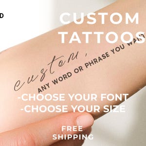 Custom Quote Temporary Tattoo – Personalized Handwriting Tattoo, Fake Tattoo Text for Events
