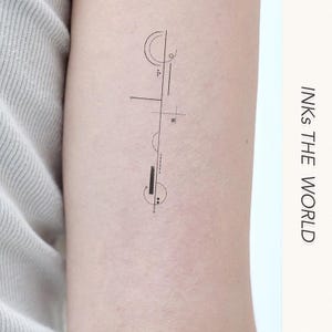 Abstract Geometry Temporary Tattoo – Futuristic Ink Art (Set of 2)