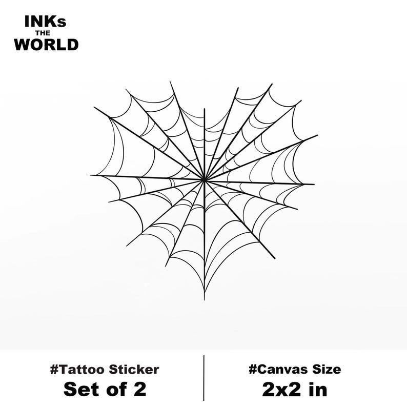 Spiderweb & Heart Temporary Tattoo – Gothic Fine Line Ink, Witchcore ...