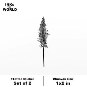 Minimalist Pine Tree Temporary Tattoo – Nature-Inspired & Elegant (Set of 2)