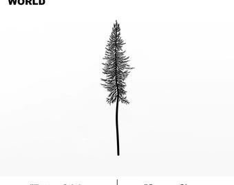 Minimalistische tijdelijke tattoo pijnboom – op de natuur geïnspireerd en elegant (set van 2)