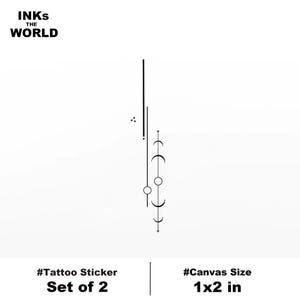 Futuristic Linear Temporary Tattoo (Set of 2)