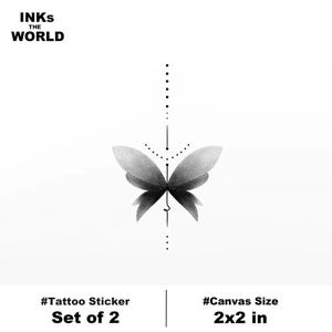Elegant Butterfly Temporary Tattoo (Set of 2)