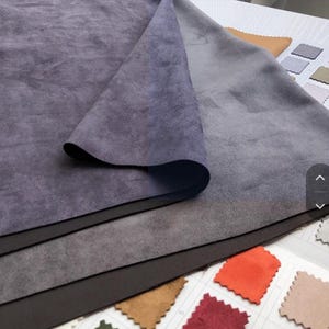 Gray Faux Suede Fabric,Stretch Suede Fabric, Thick Suedette Fabric, Soft Suede Fabric, Microsuede Fabric,Upholstery Fabric,By the Half Yard