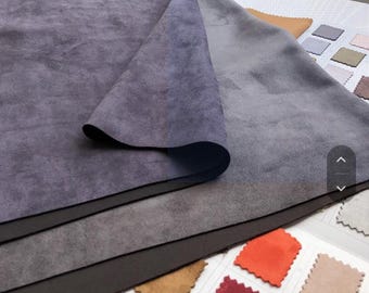 Gray Faux Suede Fabric,Stretch Suede Fabric, Thick Suedette Fabric, Soft Suede Fabric, Microsuede Fabric,Upholstery Fabric,By the Half Yard
