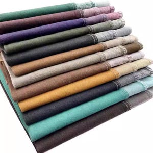 Farbiger Baumwoll-Denim-Stoff, Schwerer Jeans-Stoff, Dicker Jeans, Weicher Jeans, Nähstoff, Jeans-Stoff, Vintage Denim, Halbe Meter
