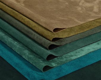 Green Faux Suede Fabric,Stretch Suede Fabric, Thick Suedette Fabric, Soft Suede Fabric, Microsuede Fabric,Upholstery Fabric,By the Half Yard
