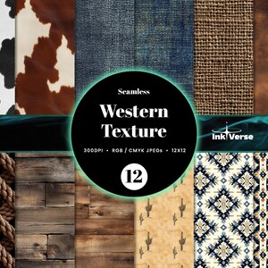Western Texture Pattern | Rustic Digital Paper for Cowboy Theme, Leather Background, Scrapbooking, Crafts & Instant Download