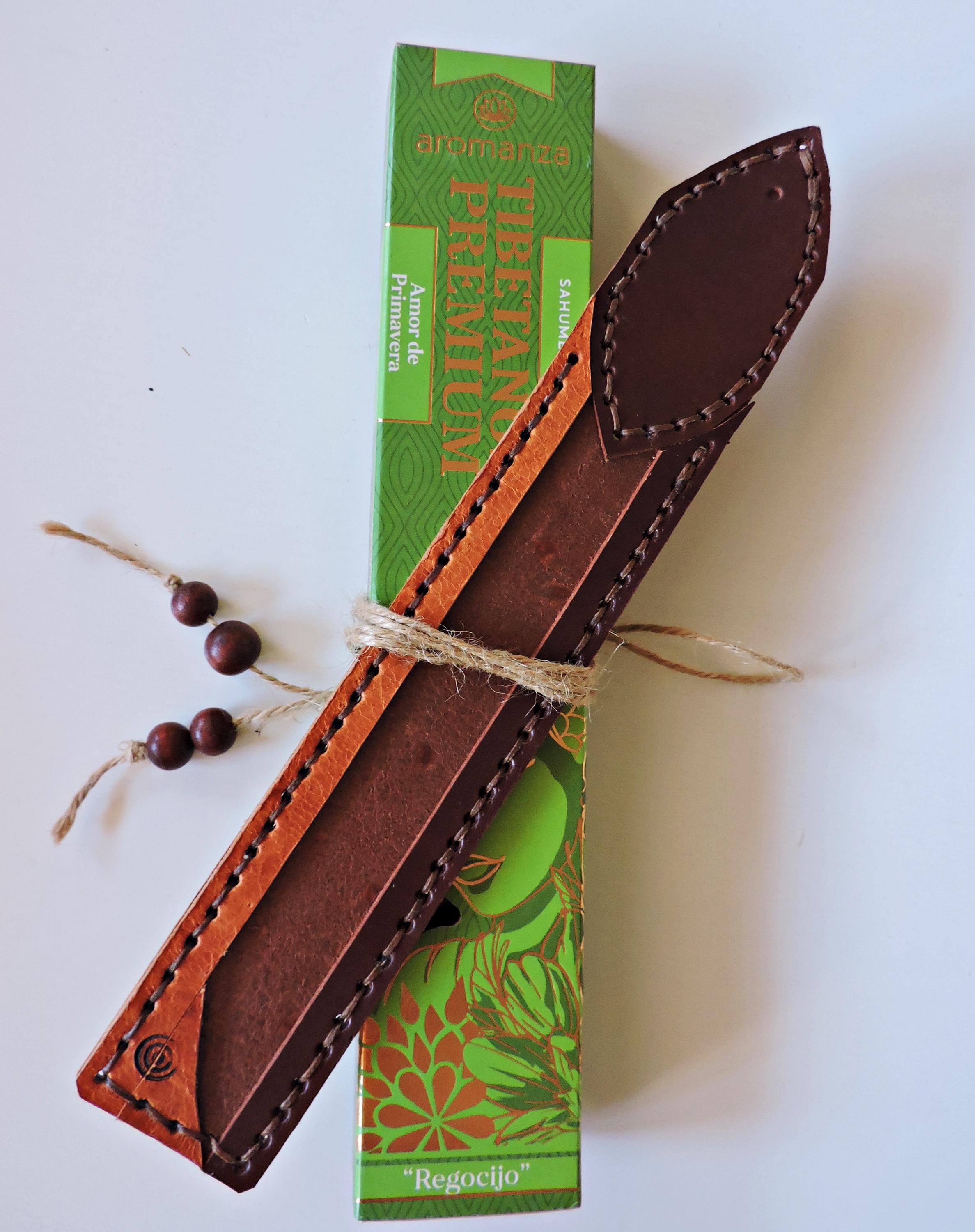 Handmade leather incense holder