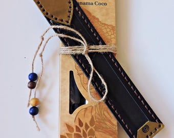 Handmade leather incense holder