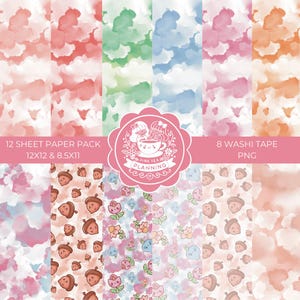 Spring Paper Pack Digital Set + Washi Tape (100+ Teile!) | PNG