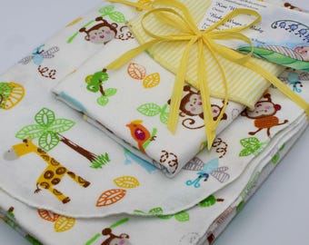 Animal Print Flannel Receiving Blanket Set - Extra Large - Safari Print Flannel Baby Blanket Set, Safari Print Swaddle Blanket Set