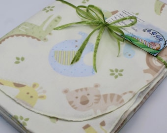 Safari Print Extra Large Flannel Receiving Blanket - Safari Print Flannel Baby Blanket