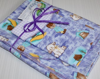 Bah Bah Black Sheep Receiving Blanket Only - Extra Large, Nursery Rhymes Baby Blankets, Lavender Flannel Receiving Blanket, Swaddle Blanket