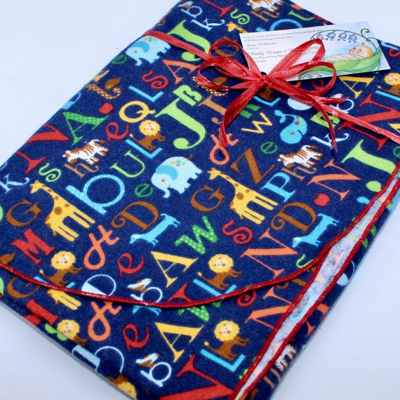 ABC Animal Print Flannel Receiving Blanket Extra Large, Animal Print Baby  Blanket, Navy Blue Baby Blanket, Animal Theme Nursery, Animals