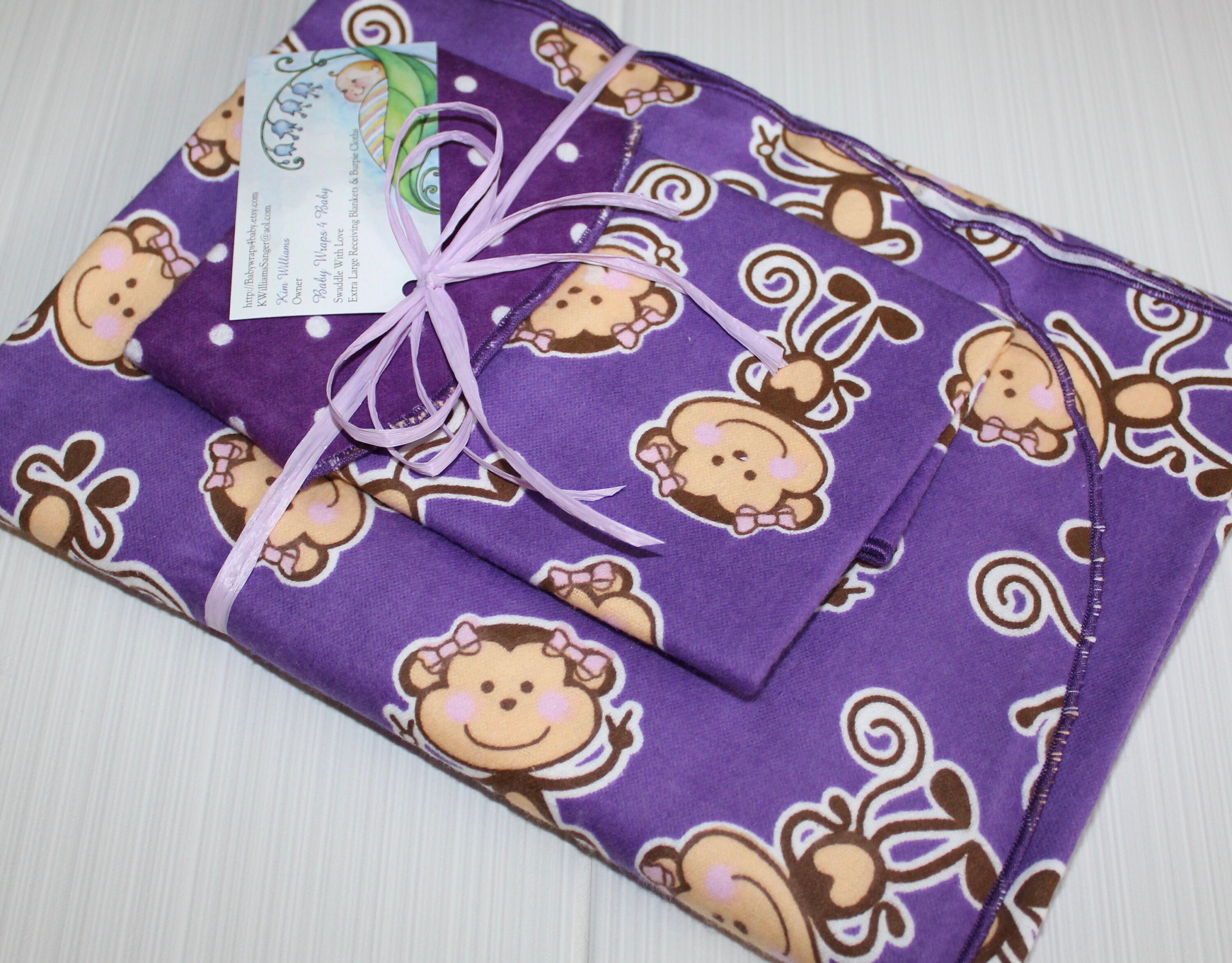 Purple 2024 receiving blankets