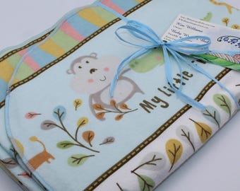 My Little Friends Safari Flannel Receiving Blankets - Extra Large, Safari Print Flannel Baby Blankets, Safari Print Swaddle Blankets