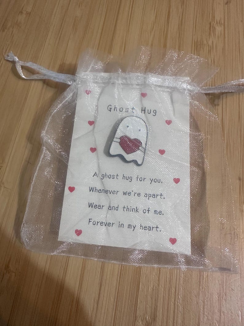 Hugging Scared Pin Halloween Ghost Pocket Hug Pin: Keepsake Gift With Card - Etsy