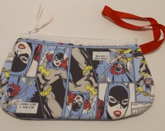 Batgirl  Wristlet / Pouch -- Handmade  DC Comic