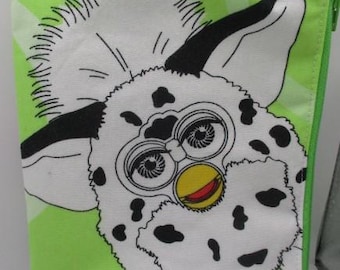 Furby schoudertasje/tasje met rits -- Handgemaakte vintage organizer Hasbro