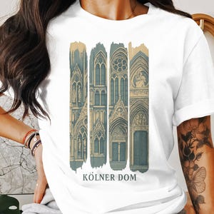 Köln Dom T-Shirt, Kölner Dom Herren Shirt, Architektonische Kunst, Retro Architektur T-Shirt, Souvenir aus Köln Shirt