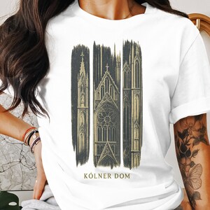 Kölner Dom T-Shirt, Architektonisches Kunstwerk, Gothic Style Print, Historische Sehenswürdigkeit, Kölner Dom Zeichnung, Einzigartige