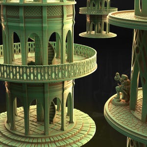 Elven Watchtowers – The Floating Islands Collection {By 3DHexes}