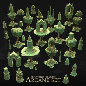 Arcane Set - Floating Islands Terrain Sets with Scatter –  {By 3DHexes}